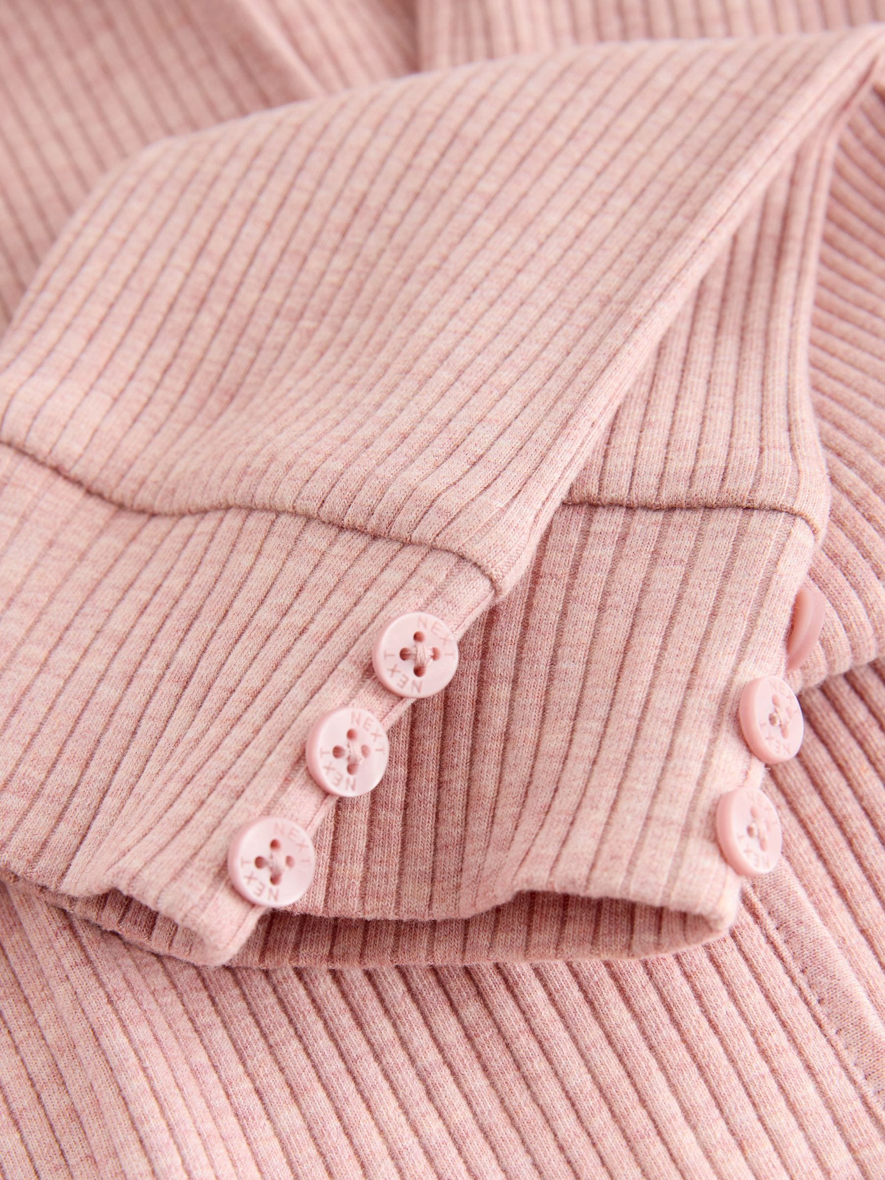 Light Pink Ribbed Hooded Cardigan and Leggings Set (3mths-7yrs) image 10
