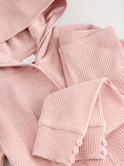 Light Pink Ribbed Hooded Cardigan and Leggings Set (3mths-7yrs) image 9