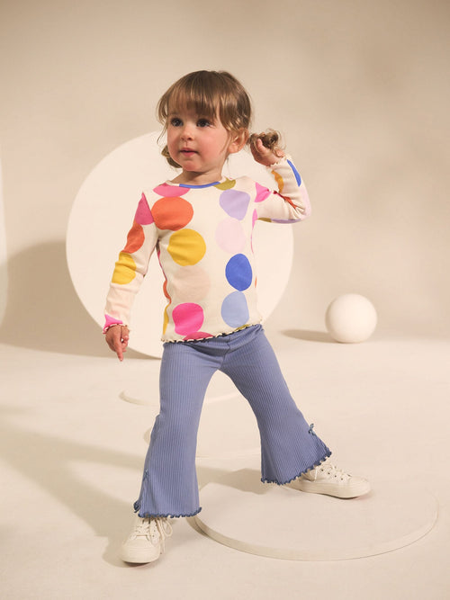 Blue Rib Flare Leggings (3mths-7yrs) image 1