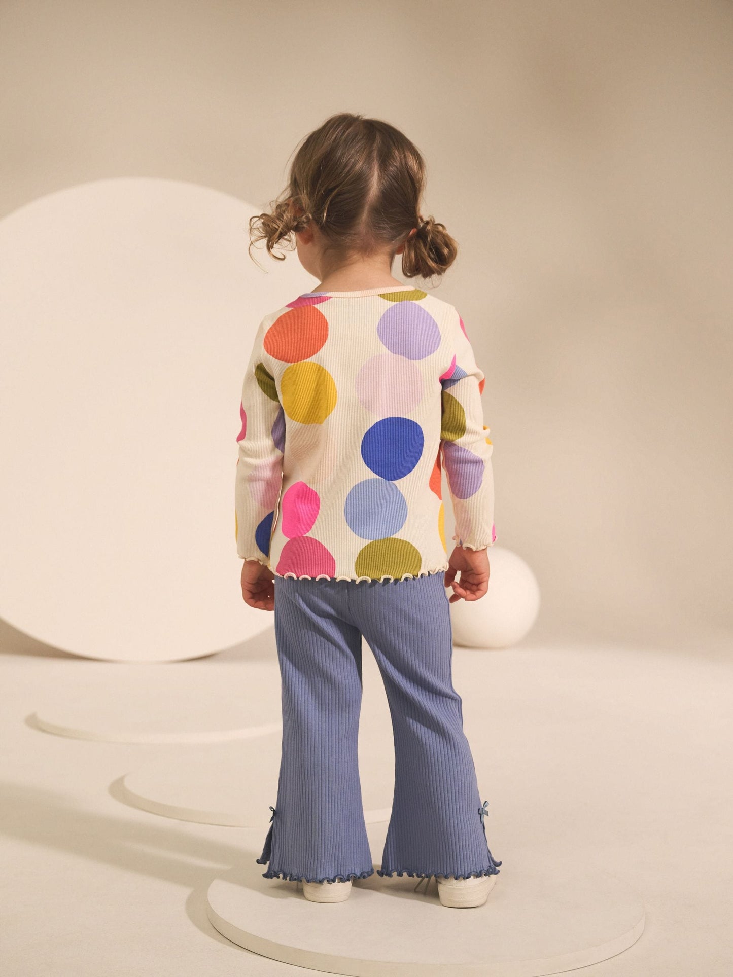 Blue Rib Flare Leggings (3mths-7yrs) image 2