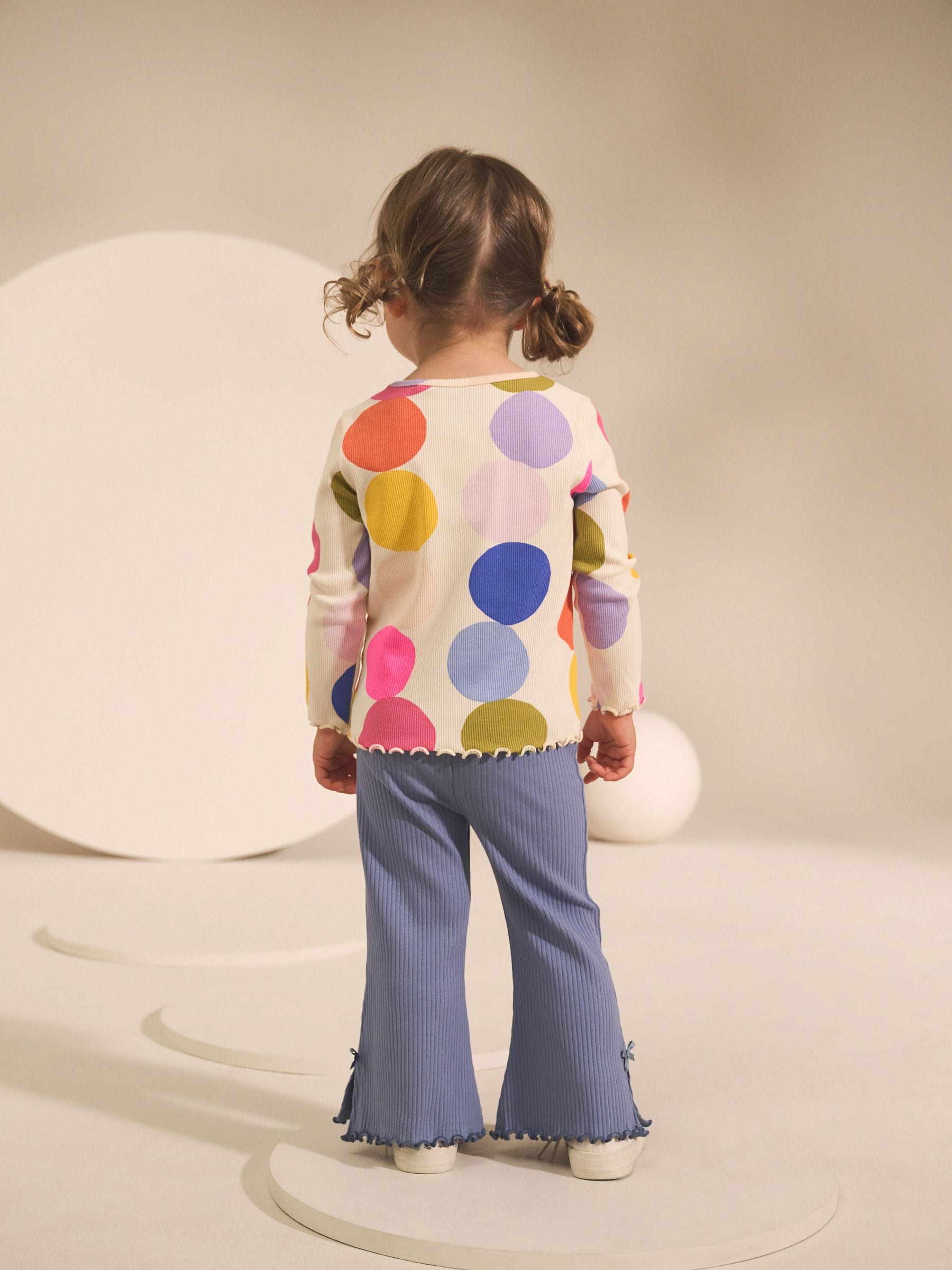 Blue Rib Flare Leggings (3mths-7yrs) image 2