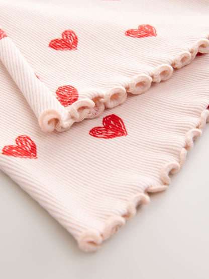 Light Pink Heart Rib Flare Leggings (3mths-7yrs) image 7