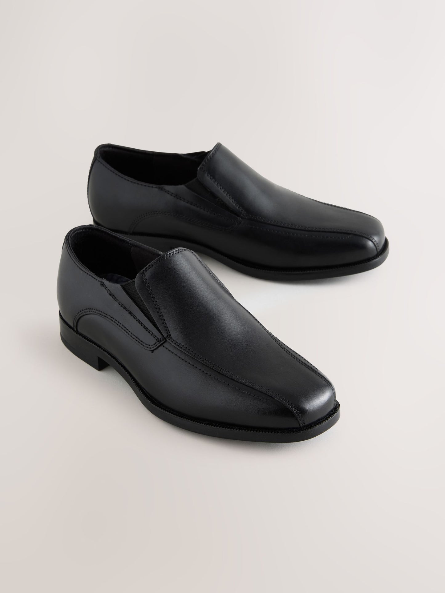 Black Leather Loafer School Shoes image 1