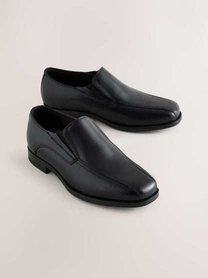 Black Leather Loafer School Shoes image 1