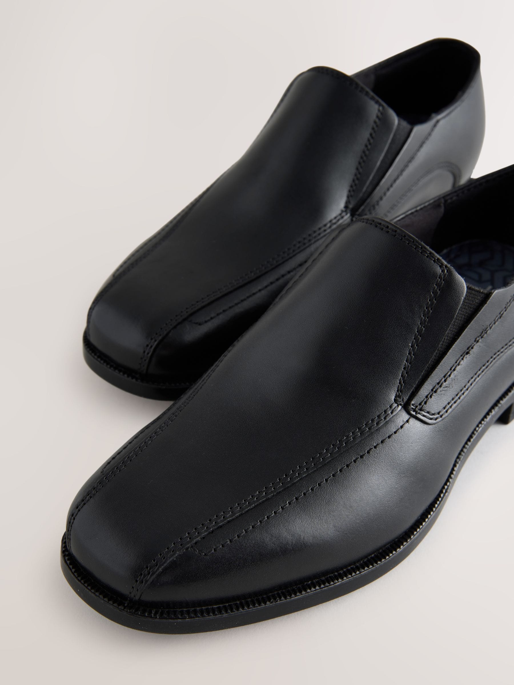 Black Leather Loafer School Shoes image 3