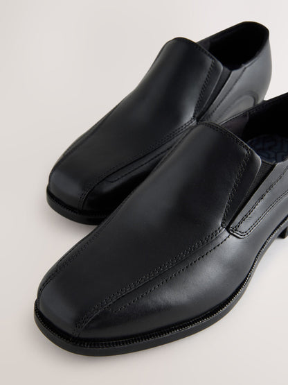 Black Leather Loafer School Shoes image 3