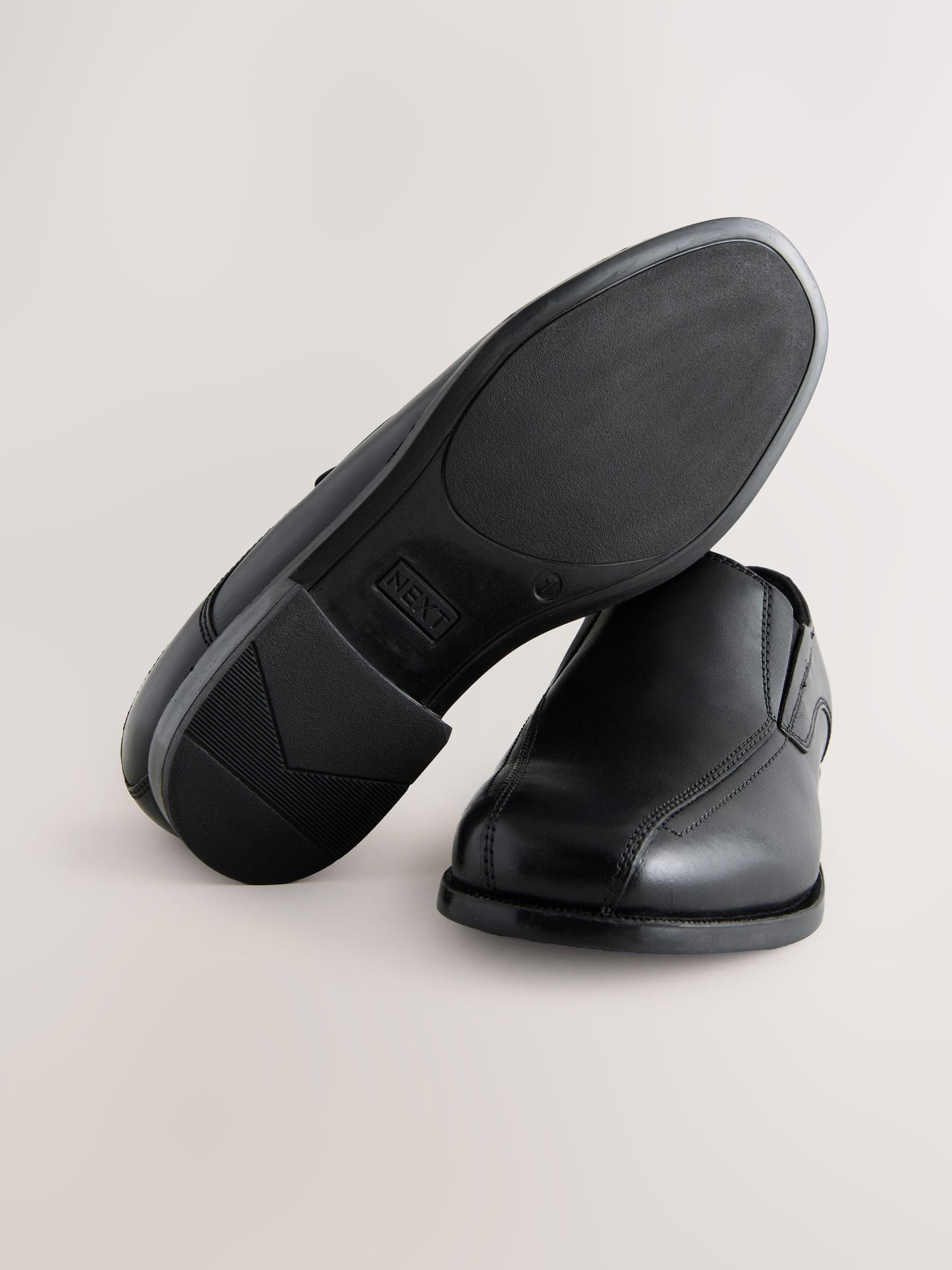 Black Leather Loafer School Shoes image 5