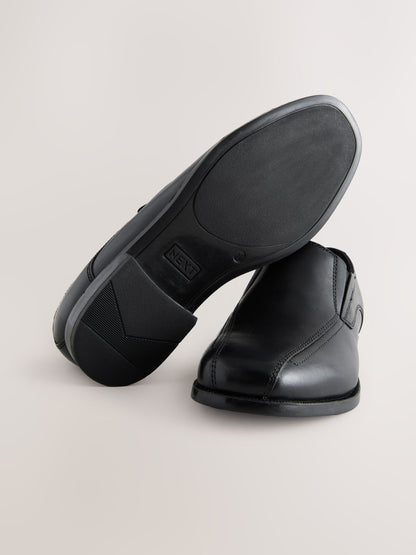 Black Leather Loafer School Shoes image 5
