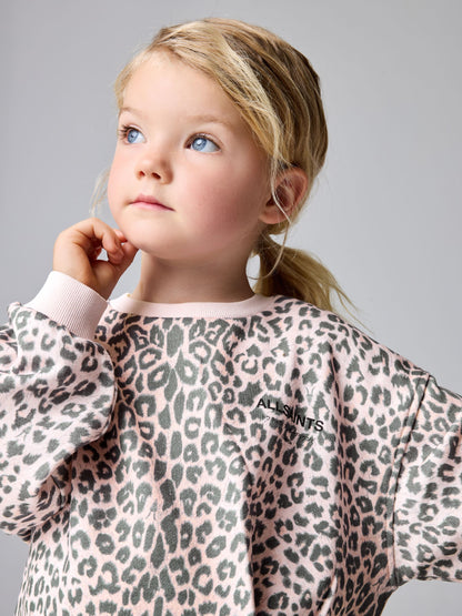 smALLSAINTS Pink Leopard Rihan Younger Girls Sweatshirt and Leggigs Set image 5