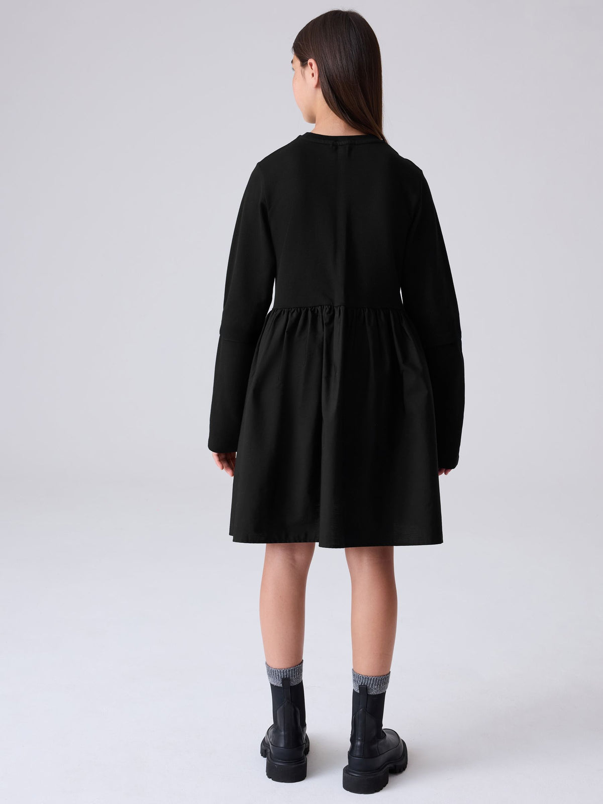 smALLSAINTS Black Logo Chevron Long Sleeve T-Shirt Dress - image 2