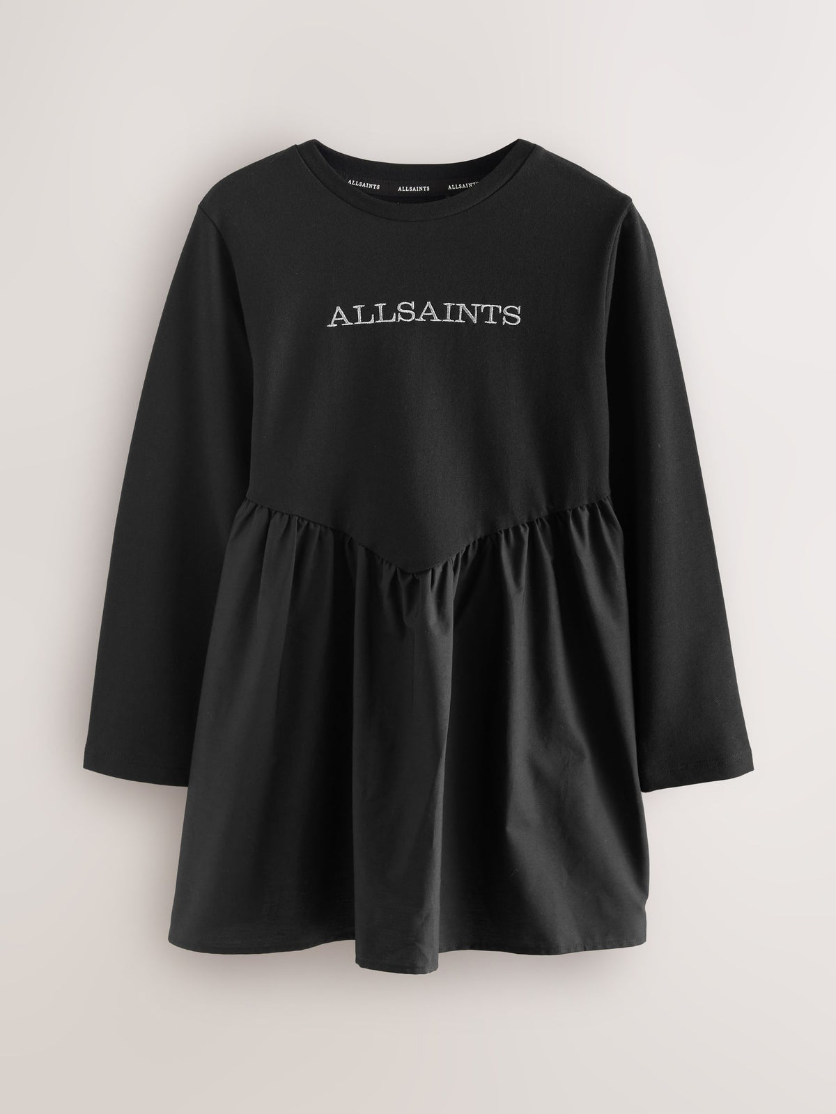 smALLSAINTS Black Logo Chevron Long Sleeve T-Shirt Dress - image 4