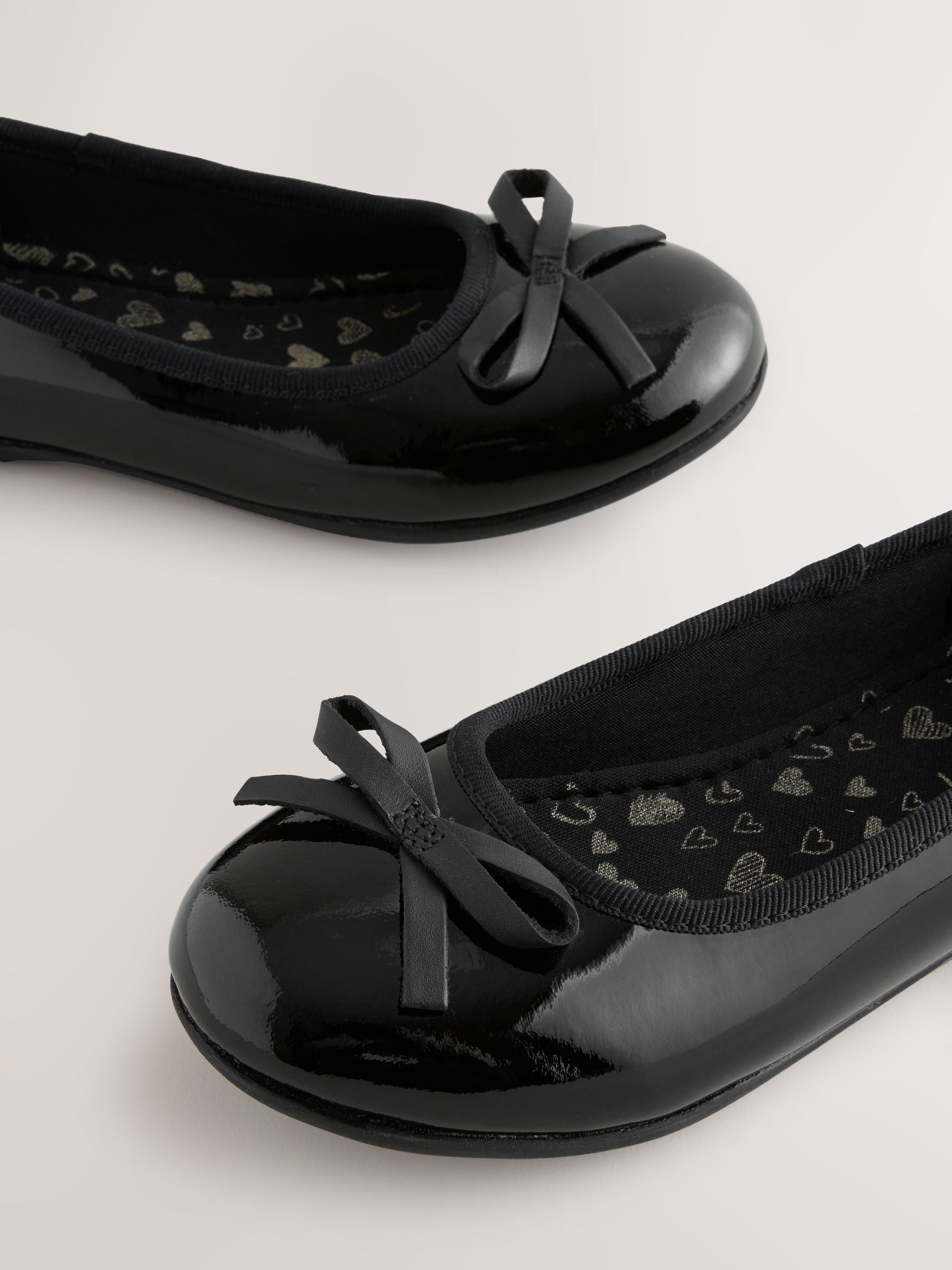 Black Patent Standard Fit (F) Leather Ballerina School Shoes image 4