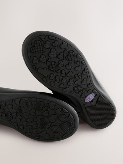 Black Patent Standard Fit (F) Leather Ballerina School Shoes image 5