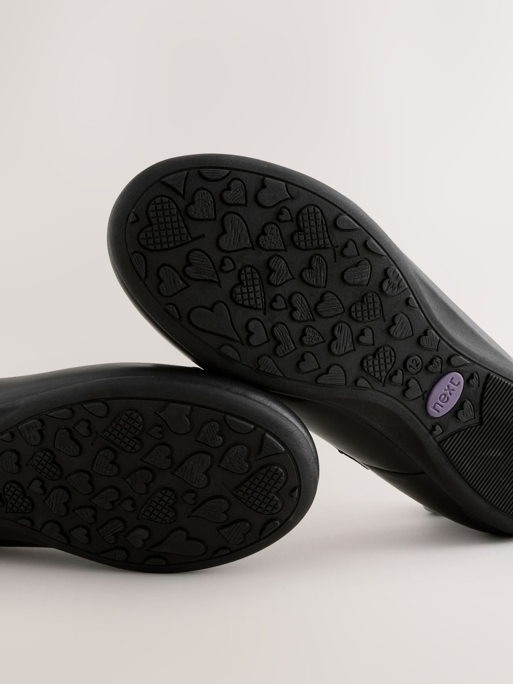 Black Wide Fit (G) Leather Ballerina School Shoes image 5