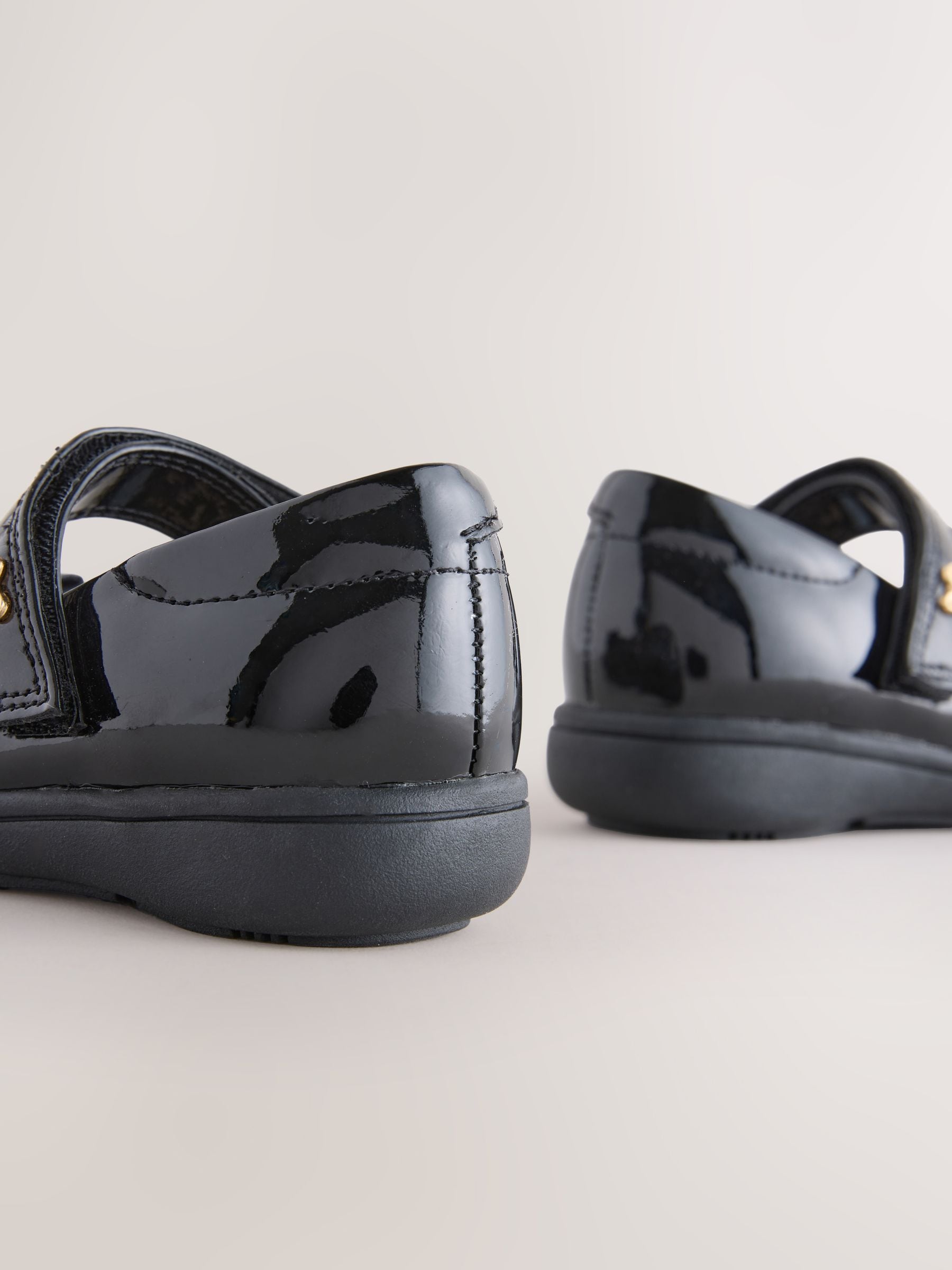 Black Patent Standard Fit (F) Bow Mary Jane School Shoes image 5
