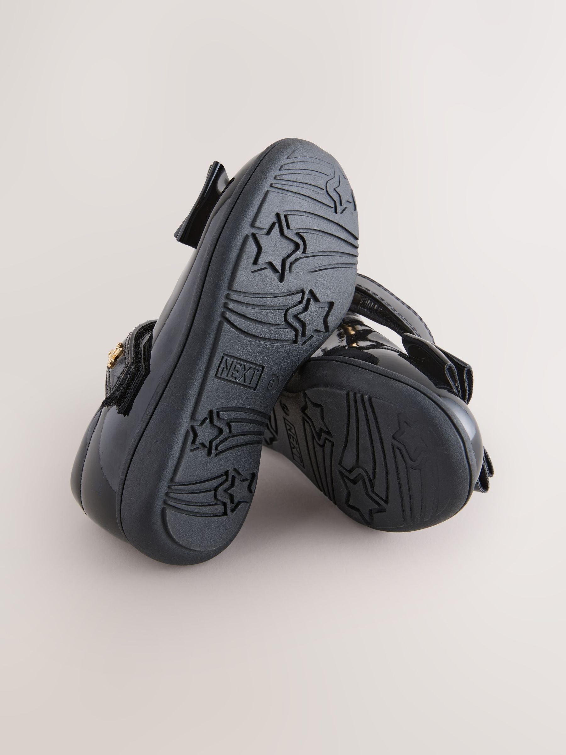 Black Patent Standard Fit (F) Bow Mary Jane School Shoes image 6