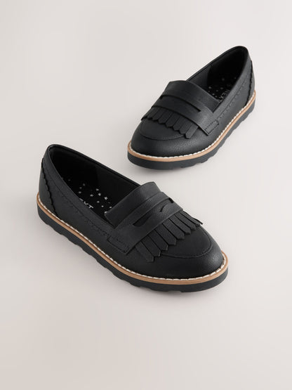 Black Standard Fit (F) School Loafers image 1