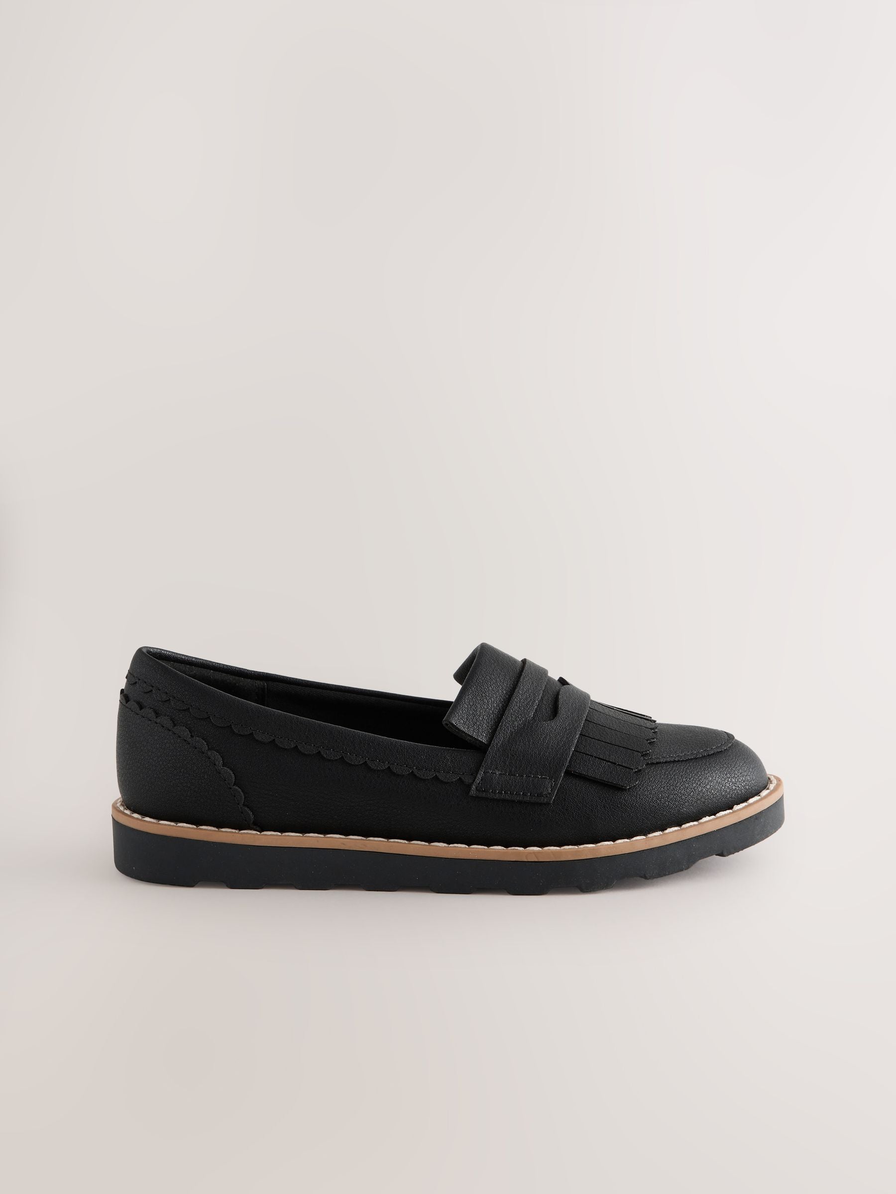 Black Standard Fit (F) School Loafers image 2