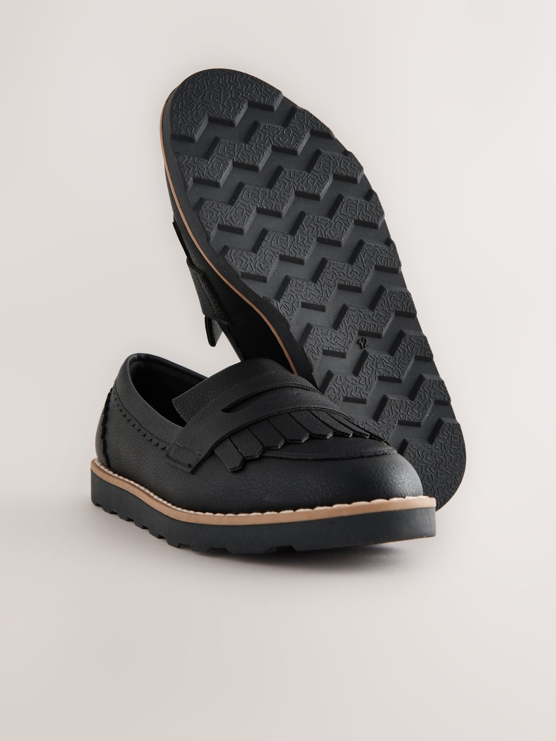 Black Standard Fit (F) School Loafers image 3