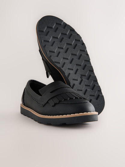 Black Standard Fit (F) School Loafers image 3