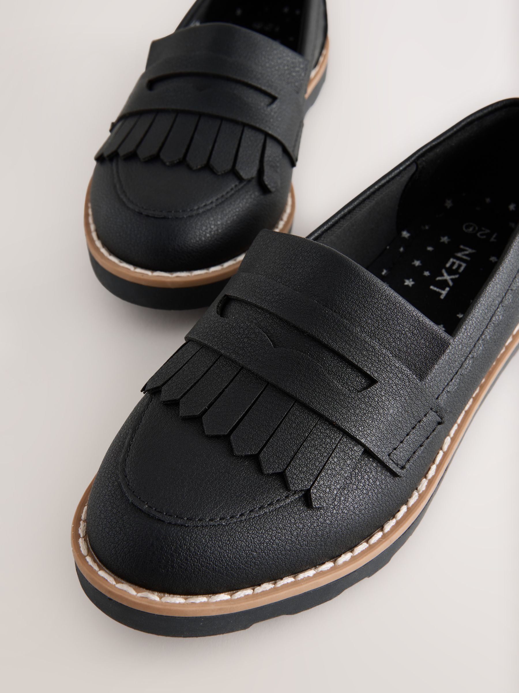 Black Standard Fit (F) School Loafers image 4