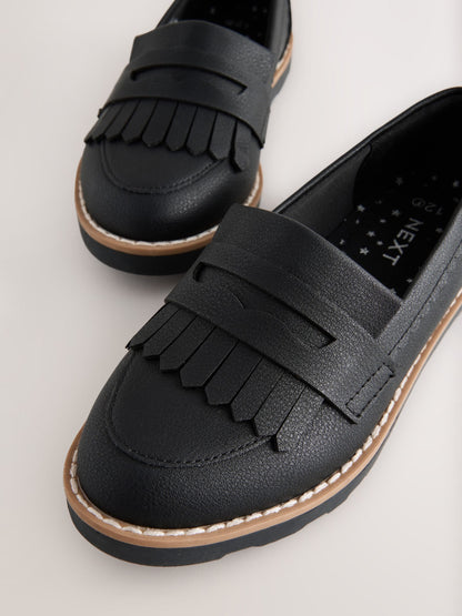 Black Standard Fit (F) School Loafers image 4