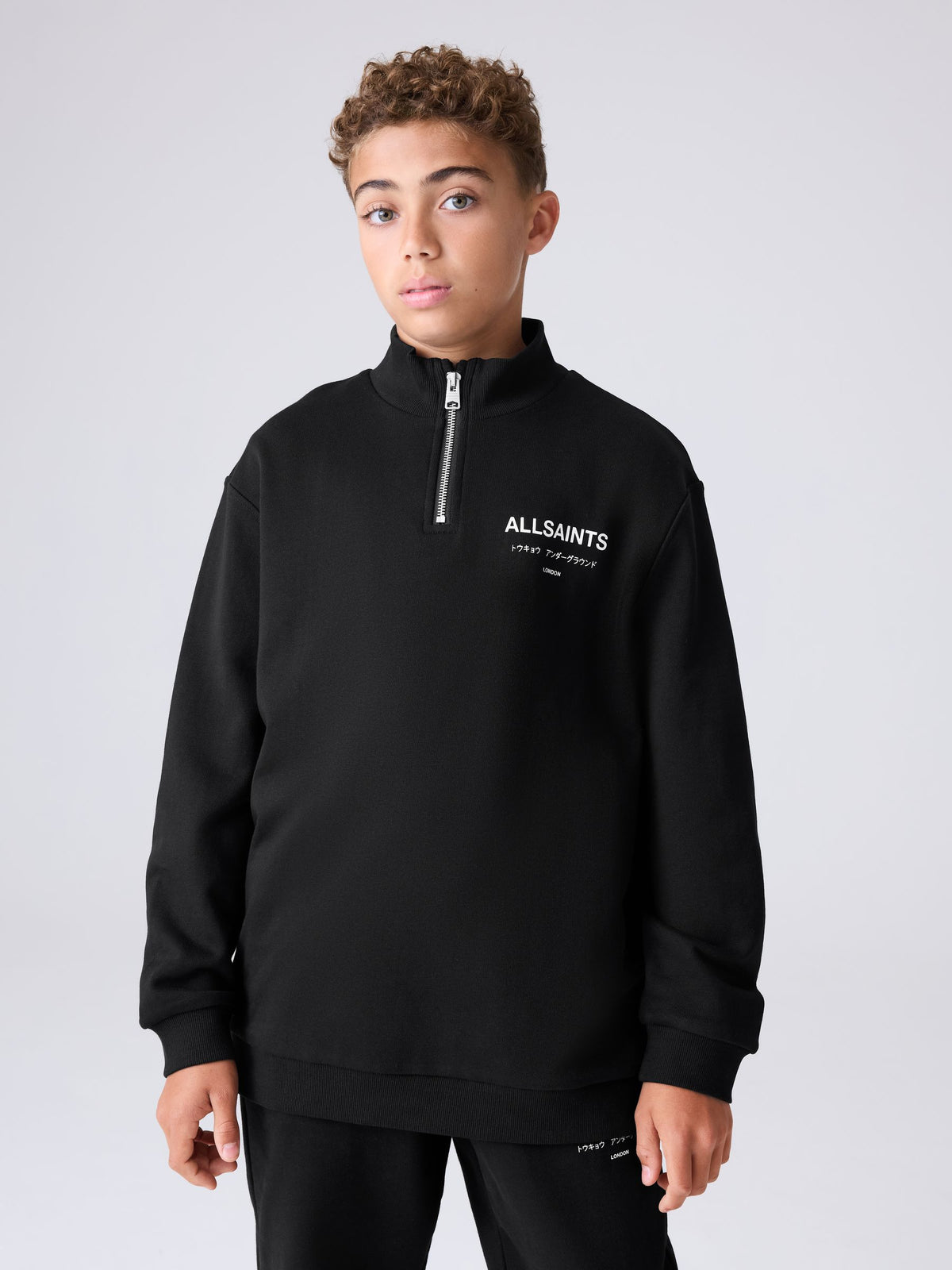 smALLSAINTS Black Underground Oversized Half Zipped Sweatshirt - image 1