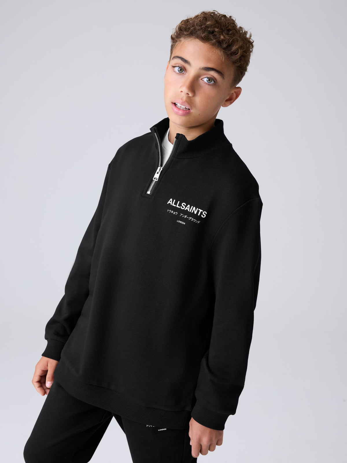smALLSAINTS Black Underground Oversized Half Zipped Sweatshirt - image 3