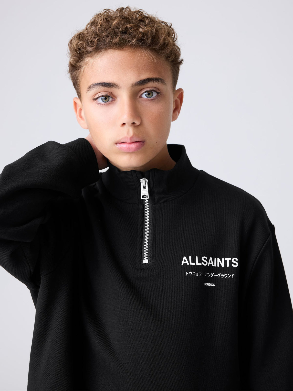 smALLSAINTS Black Underground Oversized Half Zipped Sweatshirt - image 4
