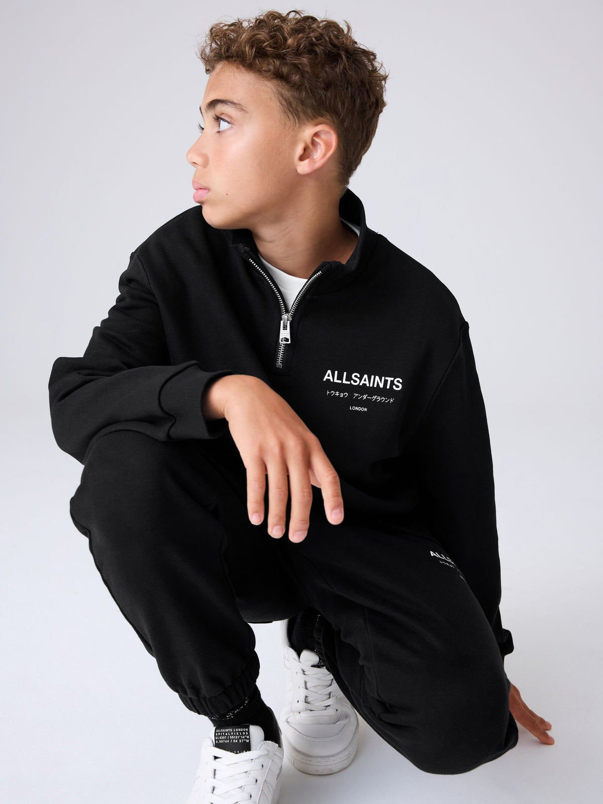 smALLSAINTS Black Underground Oversized Half Zipped Sweatshirt - image 5