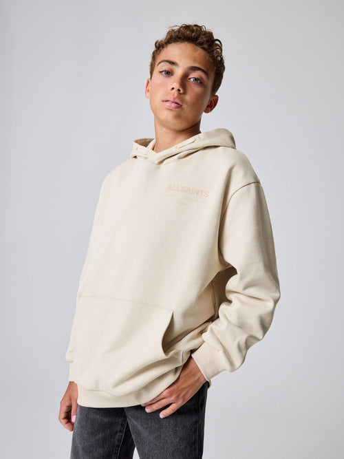 smALLSAINTS Beige Oversized Underground Pullover Hoodie - image 1