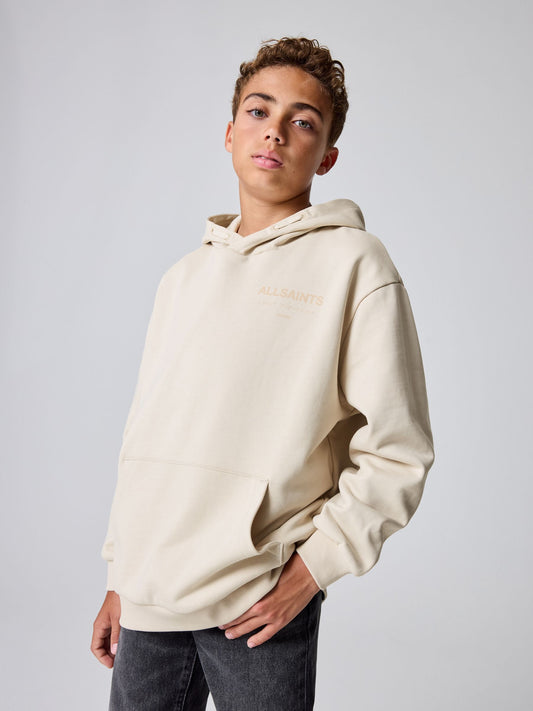 smALLSAINTS Beige Oversized Underground Pullover Hoodie - image 1