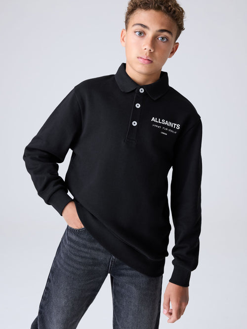 smALLSAINTS Black Underground Oversized Sweat Polo Shirt - image 1