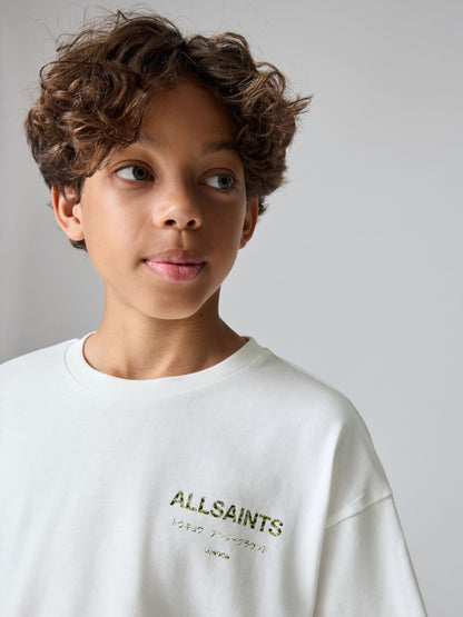 Dsiney Kidz - smALLSAINTS White/Camo Oversized Underground Crew Neck Cotton T-Shirt image 4