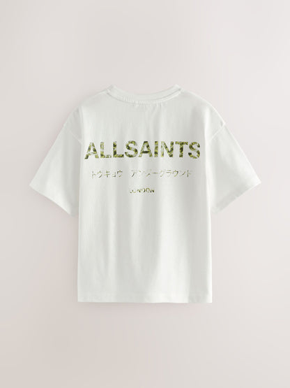 Dsiney Kidz - smALLSAINTS White/Camo Oversized Underground Crew Neck Cotton T-Shirt image 6