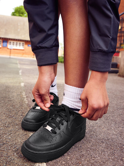 Nike Black Youth Air Force 1 Trainers image 1