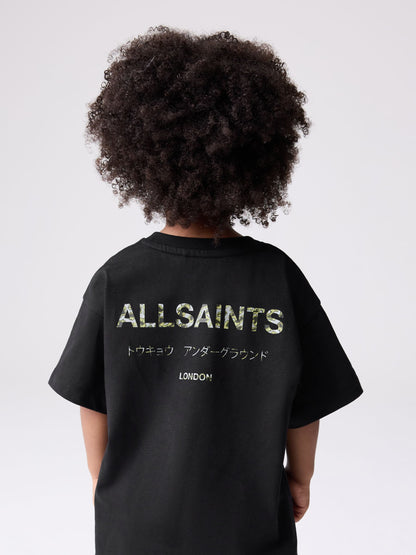 smALLSAINTS Black/Camo Younger Oversized Underground Crew Neck T-Shirt image 1