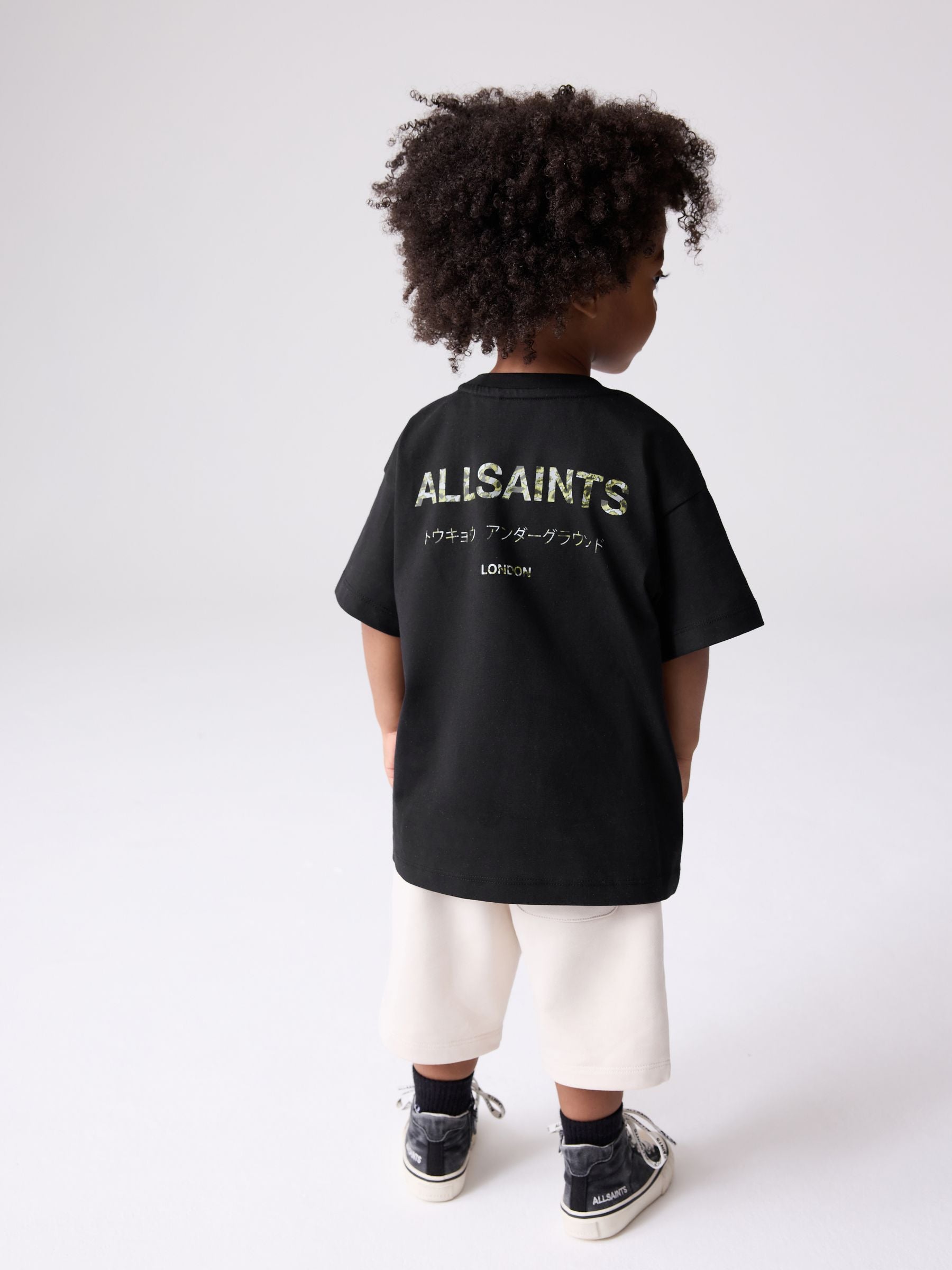 smALLSAINTS Black/Camo Younger Oversized Underground Crew Neck T-Shirt image 7