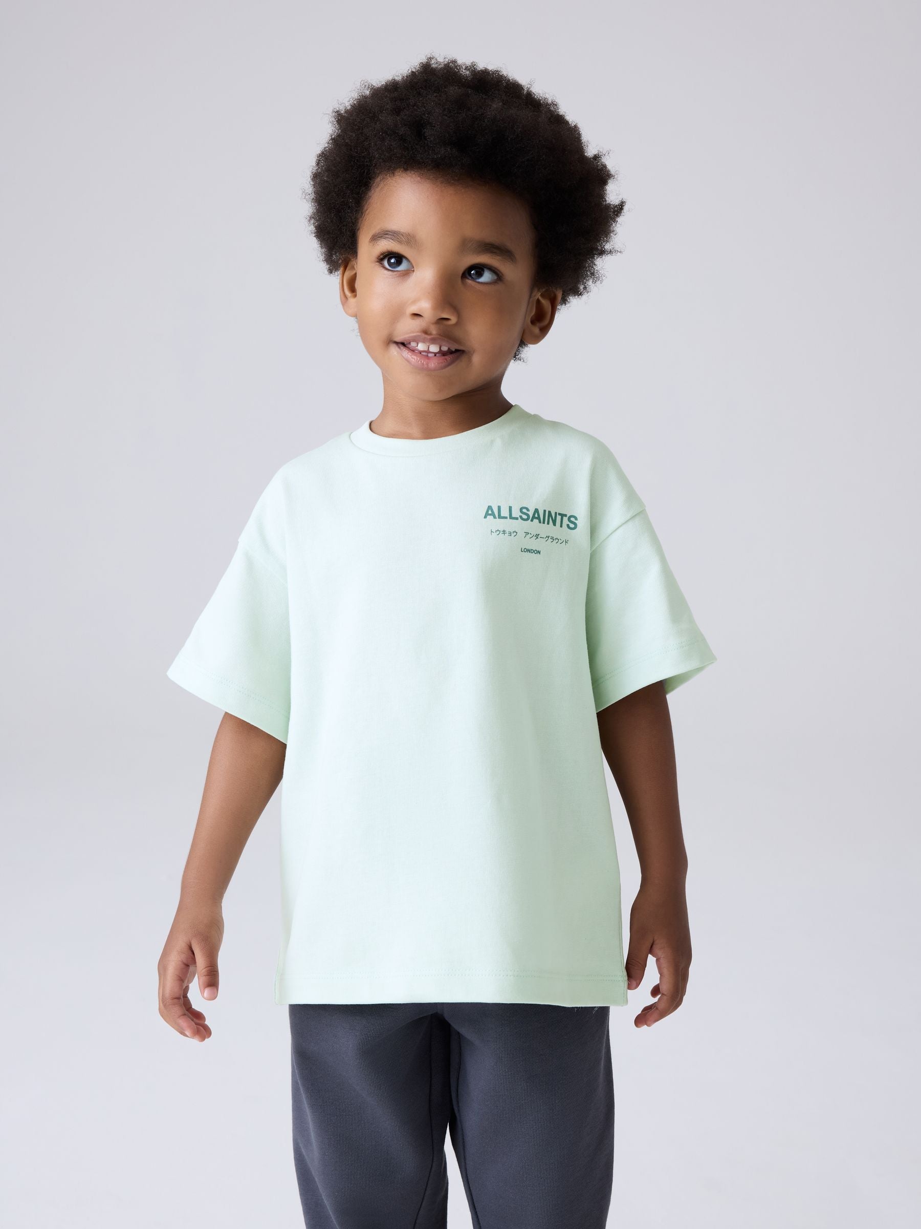 smALLSAINTS Mint Green Younger Oversized Underground Crew Neck T-Shirt image 1