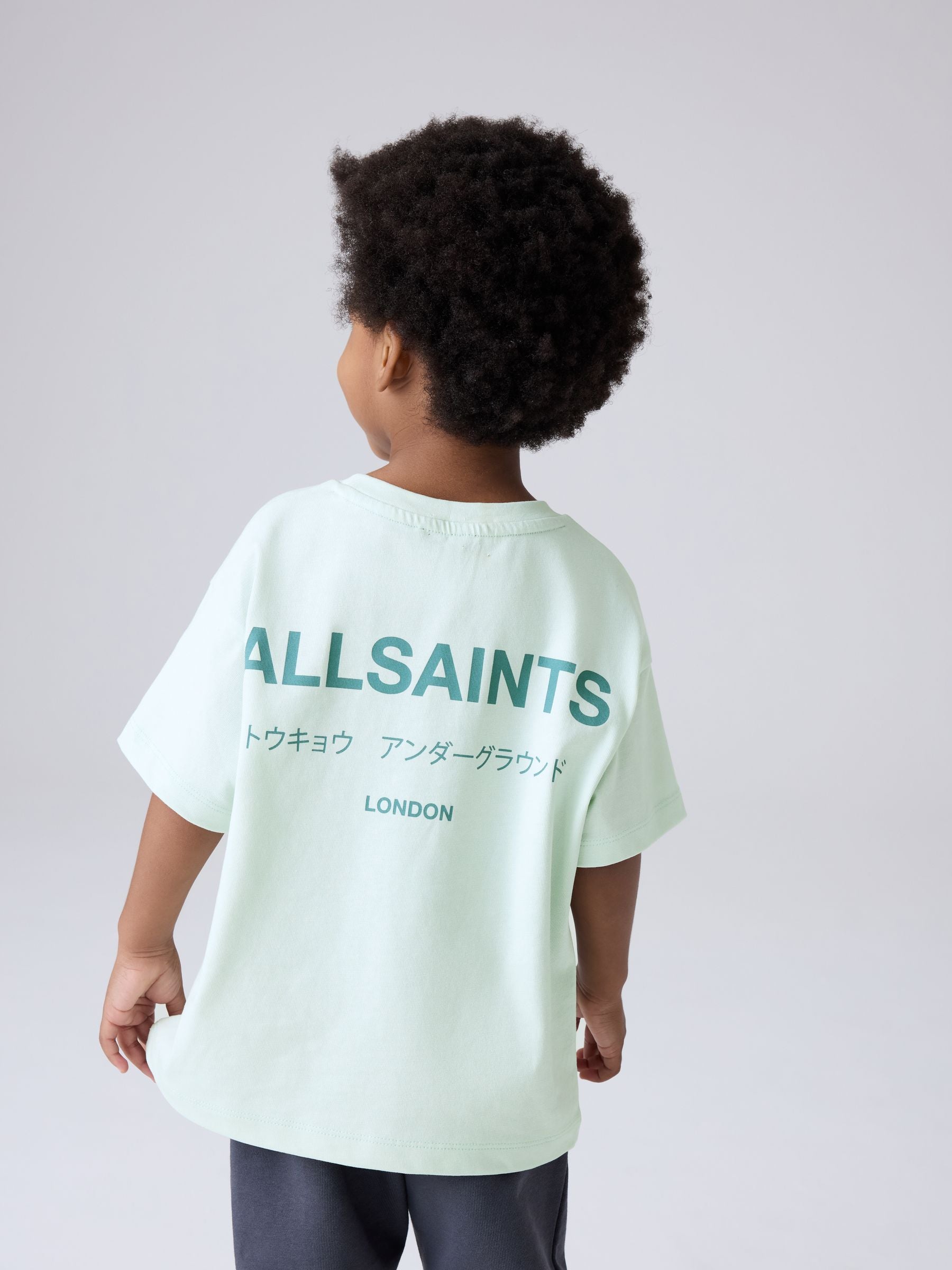 smALLSAINTS Mint Green Younger Oversized Underground Crew Neck T-Shirt image 3