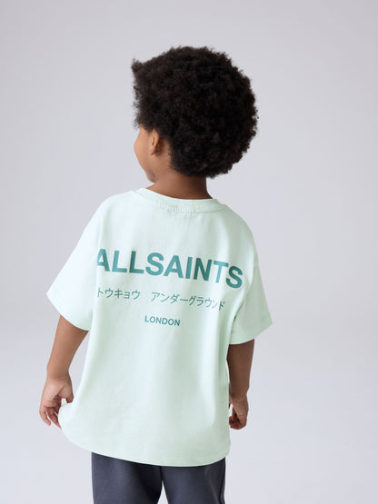 smALLSAINTS Mint Green Younger Oversized Underground Crew Neck T-Shirt image 3