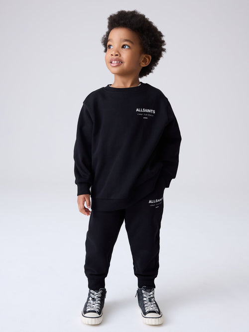 smALLSAINTS Black Underground Oversized Younger Boys Sweatshirt and Joggers Set image 1