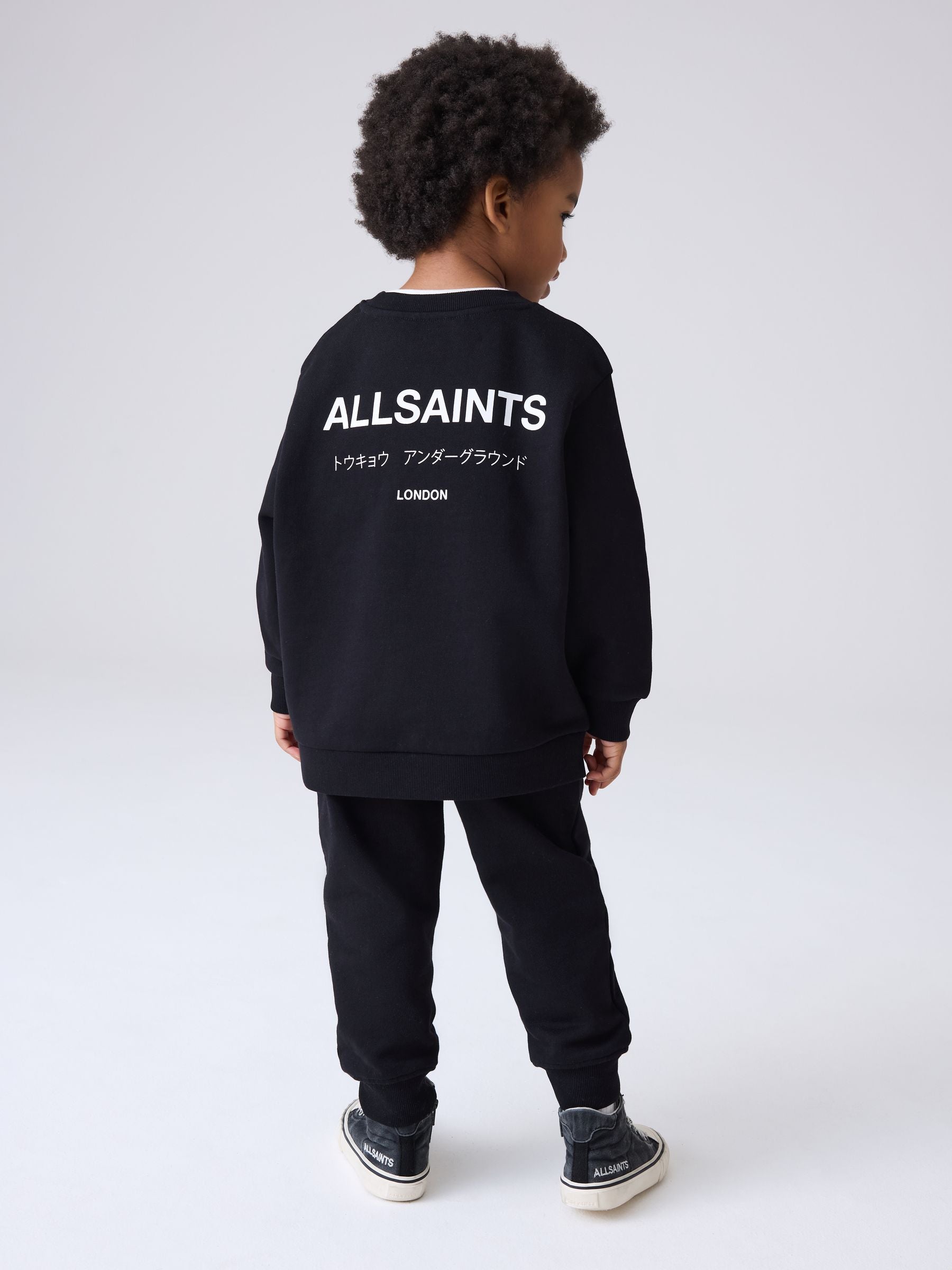 smALLSAINTS Black Underground Oversized Younger Boys Sweatshirt and Joggers Set image 2