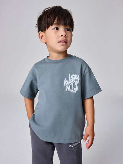 smALLSAINTS Slate Grey Orlando Logo Oversized Crew Neck T-Shirt image 1