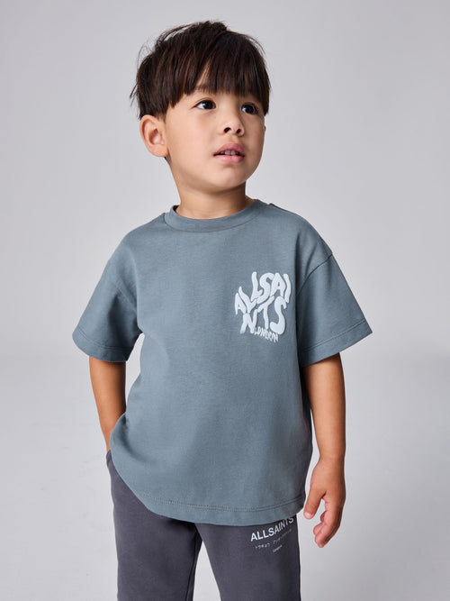 smALLSAINTS Slate Grey Orlando Logo Oversized Crew Neck T-Shirt image 1