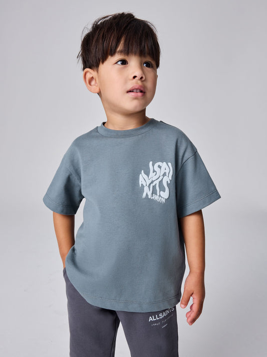 smALLSAINTS Slate Grey Orlando Logo Oversized Crew Neck T-Shirt image 1