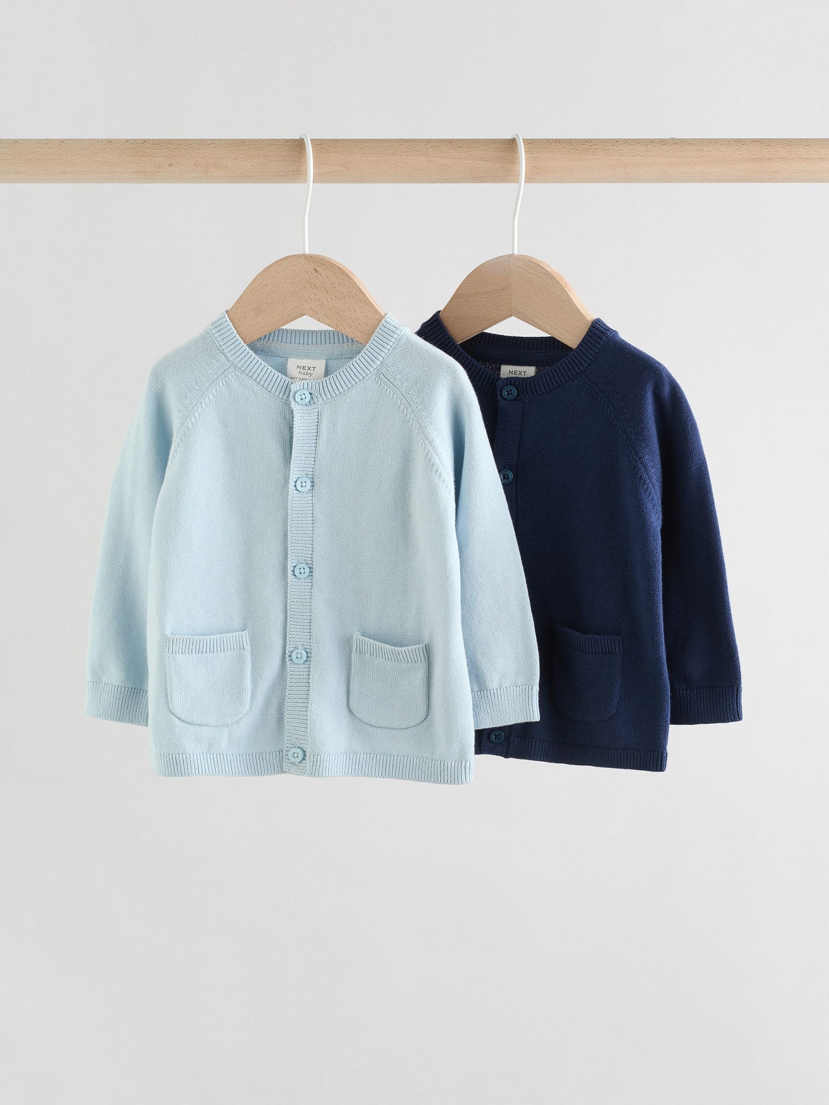 Blue 100% Cotton Knitted Baby Cardigans 2 Pack (0mths-2yrs) - image 1