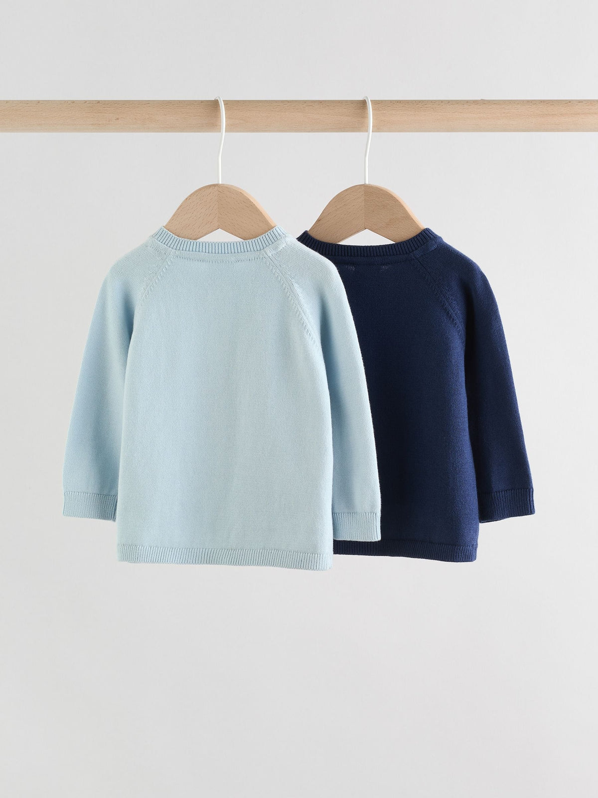 Blue 100% Cotton Knitted Baby Cardigans 2 Pack (0mths-2yrs) - image 2
