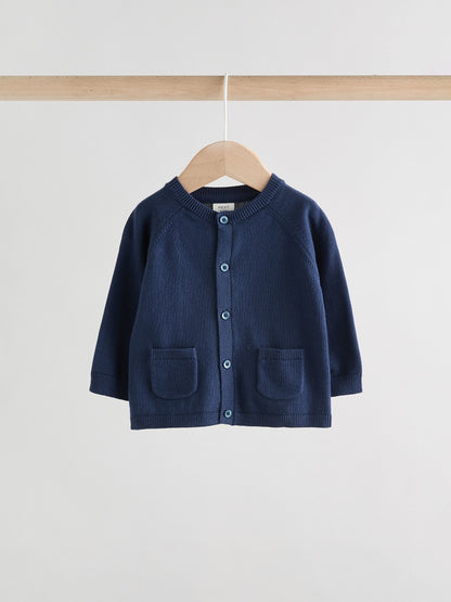 Blue 100% Cotton Knitted Baby Cardigans 2 Pack (0mths-2yrs) - image 5