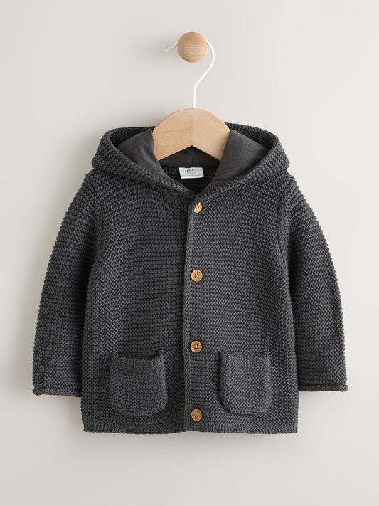Charcoal Grey Knitted Baby Cardigan (0mths-2yrs) - image 1